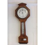 Wooden cased Wall Barometer with metal dial