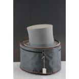 Young's Grey Silk Top Hat, size 7 together with a Hat Case