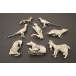 Collection of white metal Animal figures