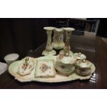 Circa 1910 Art Nouveau Crown Devon dressing table set