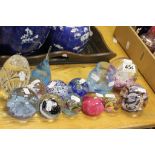 Collection of 12 mainly Caithness glass paperweights and a small Caithness vase