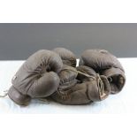 Two Pairs of Vintage Leather Boxing Gloves