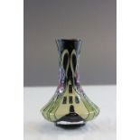 Small Moorcroft vase with Charles Rennie Mackintosh style decoration & dated 2013 to base