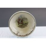 Royal Doulton Seriesware fruit bowl with hunting theme & signed R Caldecott