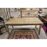 French Cherry Wood Dining Table on Square Tapering Legs