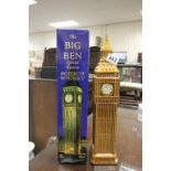 Special reserve Scotch whisky decanter in the form of Big Ben with inset clock, with contents. 17"
