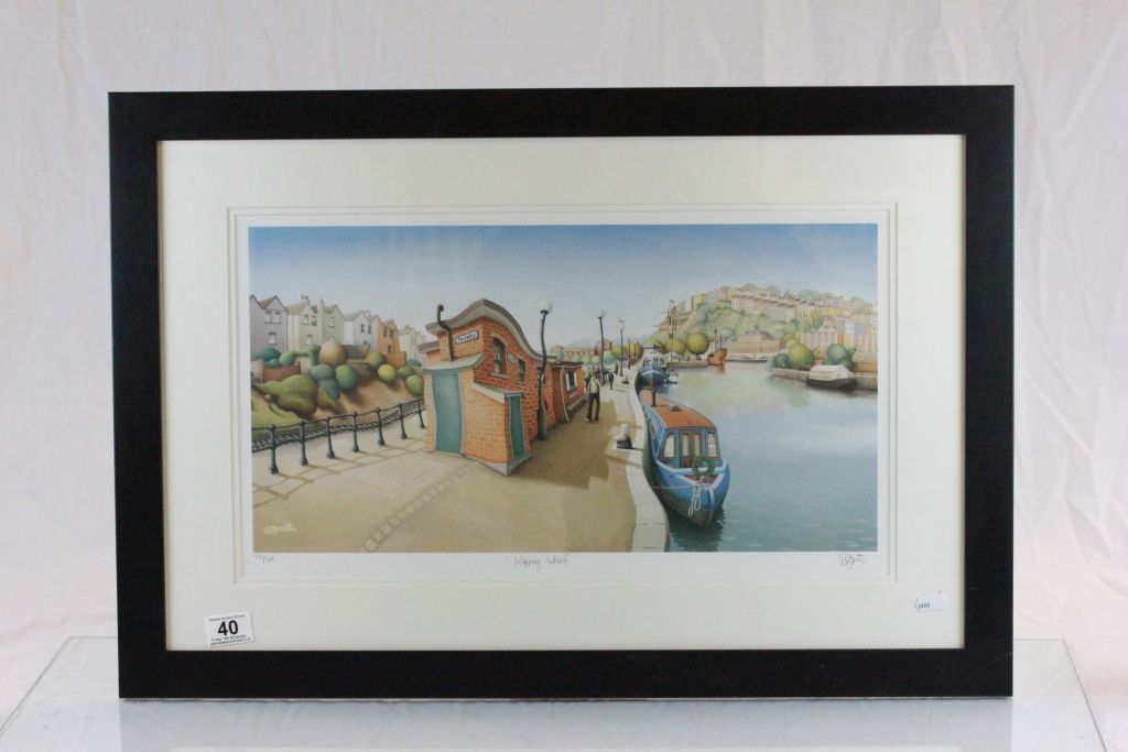 Framed & glazed Limited Edition print of Wapping Wharf by R W Forster