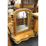 Victorian Mahogany Swing Mirror with Bobbin Supports