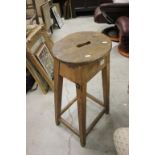 Vintage Elm Seated and Pine Tall Stool