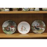 Mabel Lucie Atwell Saucer by Shelley together with Two Poole Plates with Hunting Scenes