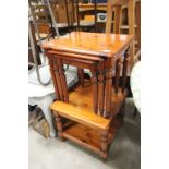 Pine Ducal 'Rosedale' Nest of Three Tables together with a Pine Ducal Two Tier Square Coffee Table