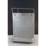 Wall mounted Aluminium utensil stand with drip tray & embossed with Hunting theme