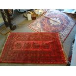 Israeli Soloman Rug, 150cmx x 200cms together with Eastern Red Ground Rug