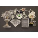 Collection of Crystal Glass items to include Waterford and a Snowflake ornament