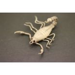 White Metal Brooch in the form of a Scorpion