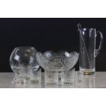A quantity of glassware to include tumblers,wine glasses bowls etc.