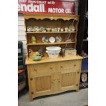 Pale Elm Dresser with Linenfold Carving