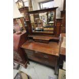 Wylie & Lochhead; Arts and Crafts Mahogany Dressing Chest with Inlaid Stylised Rose Motifs to