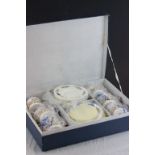 Boxed set of six Aynsley coffee cups & saucers in Cottage Garden pattern