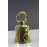 Vintage Campaign style Brass Inkwell with locking lid and marked to front "7 1L"