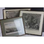 Three framed & glazed 19th century engravings to include one of Bristol