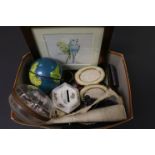 Crate of Mixed Collectables including Globe, Wedgwood Moneybox, etc