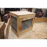 Mid 20th century Oak Table Top Food Cupboard with Mesh Panels