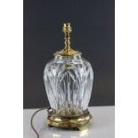 Large Waterford Crystal & brass lamp base