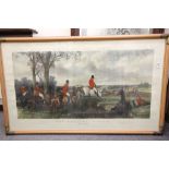 Four huge framed & glazed Hunting prints, dated 1852