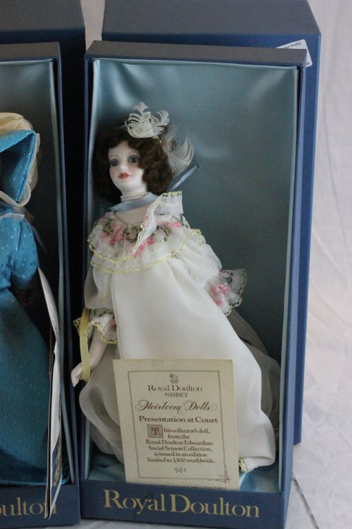 Four Boxed Limited Edition Royal Doulton Nisbet Heirloom Dolls ' Presentation at Court ', ' Ascot ', - Image 5 of 5