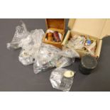 Box of mixed collectables to include costume jewellery, Mauchline Ware go-to-bed, Silver pendant