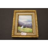 Quality framed Enamel painting on Copper