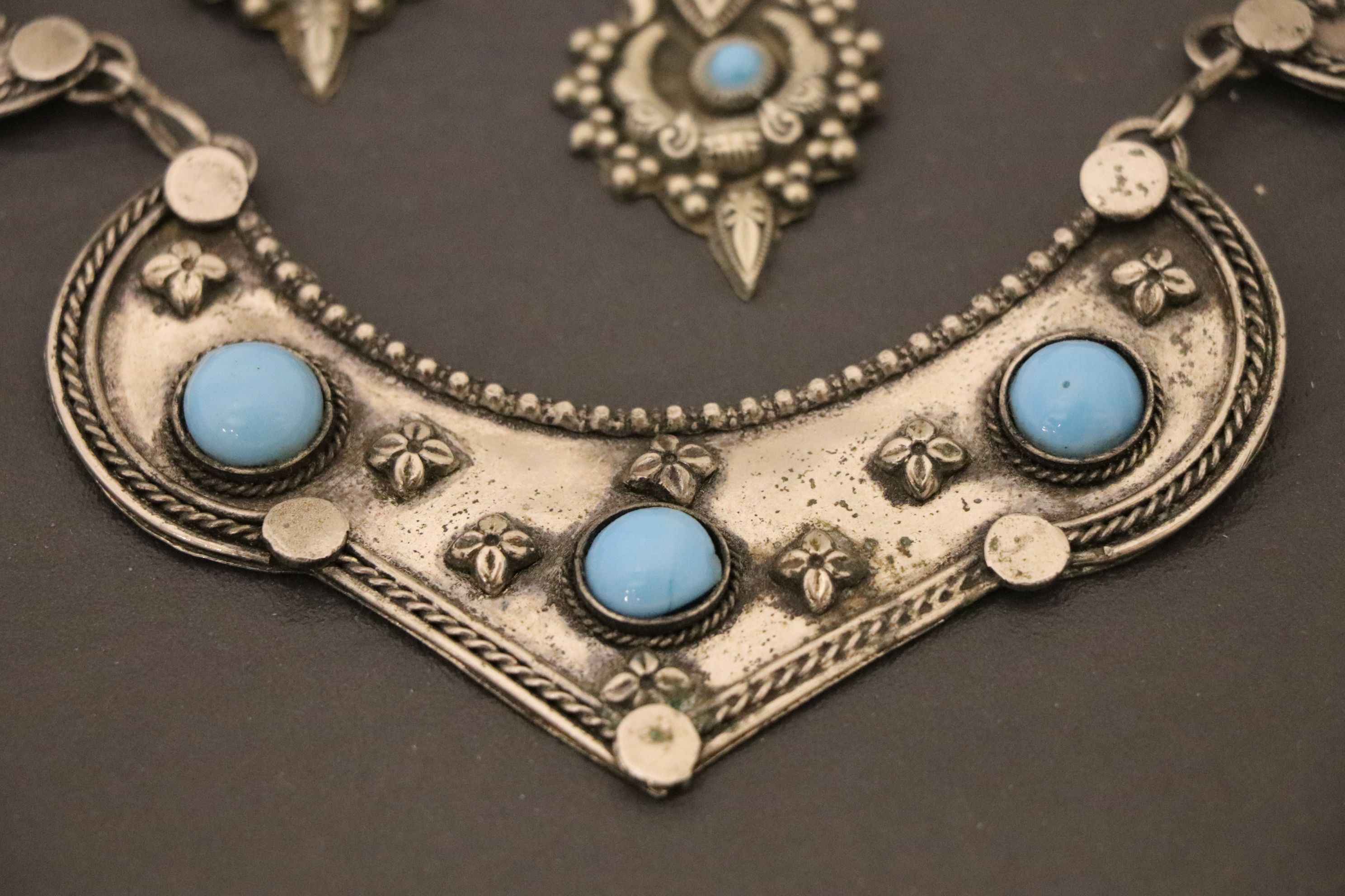 Collection of vintage Silver & white metal jewellery with Turquoise to include Navajo - Image 2 of 5