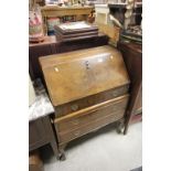 Mid 20th century Walnut Bureau on cabriole legs