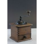 French Wooden and Iron Coffee Grinder