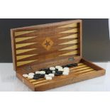 Two Wooden Cased Backgammon Sets
