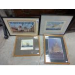 Samuel Melton Brown and Stanley Pellett - A Set of four marine shipping prints, one signed