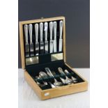 A cased set of Viners silver plated cutlery.