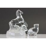 Villeroy & Boch Glass Cat and Glass Horse Ornament
