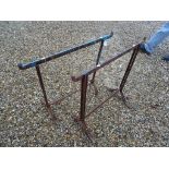 Two Vintage Metal Trestle Stands