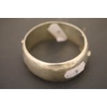 Hallmarked Silver bangle with engraved decoration
