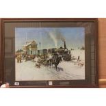 Framed & glazed Terence Cuneo print "Sleigh Post"