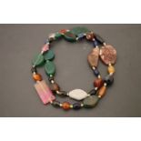 Vintage necklace with mixed Hardstones to include Agate