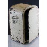 Small vintage painted metal cabinet with carrying handles