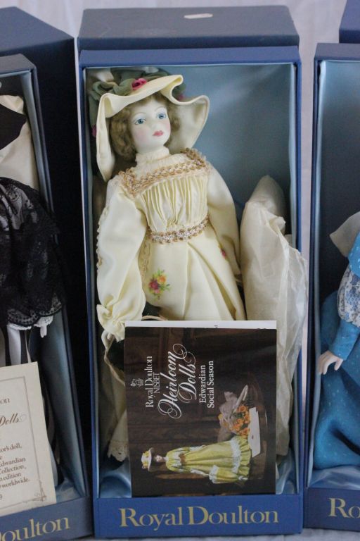 Four Boxed Limited Edition Royal Doulton Nisbet Heirloom Dolls ' Presentation at Court ', ' Ascot ', - Image 3 of 5