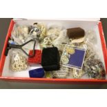 Box of mixed costume jewellery to include bangles, earrings, necklaces etc