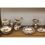 Collection of Masons Mandalay pattern ceramics to include a half jug and Clock