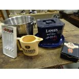 Collection of Bar Related items including Wade Whiskey Jug