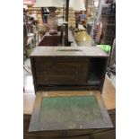 Vintage Oak Engineers Tool Box Cabinet with some tools