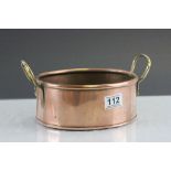 Copper Oval Planter with Brass Handles